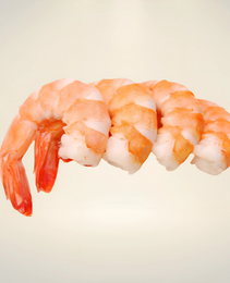 Camarones gourmet precocidos listos para ensaladas y platos fríos