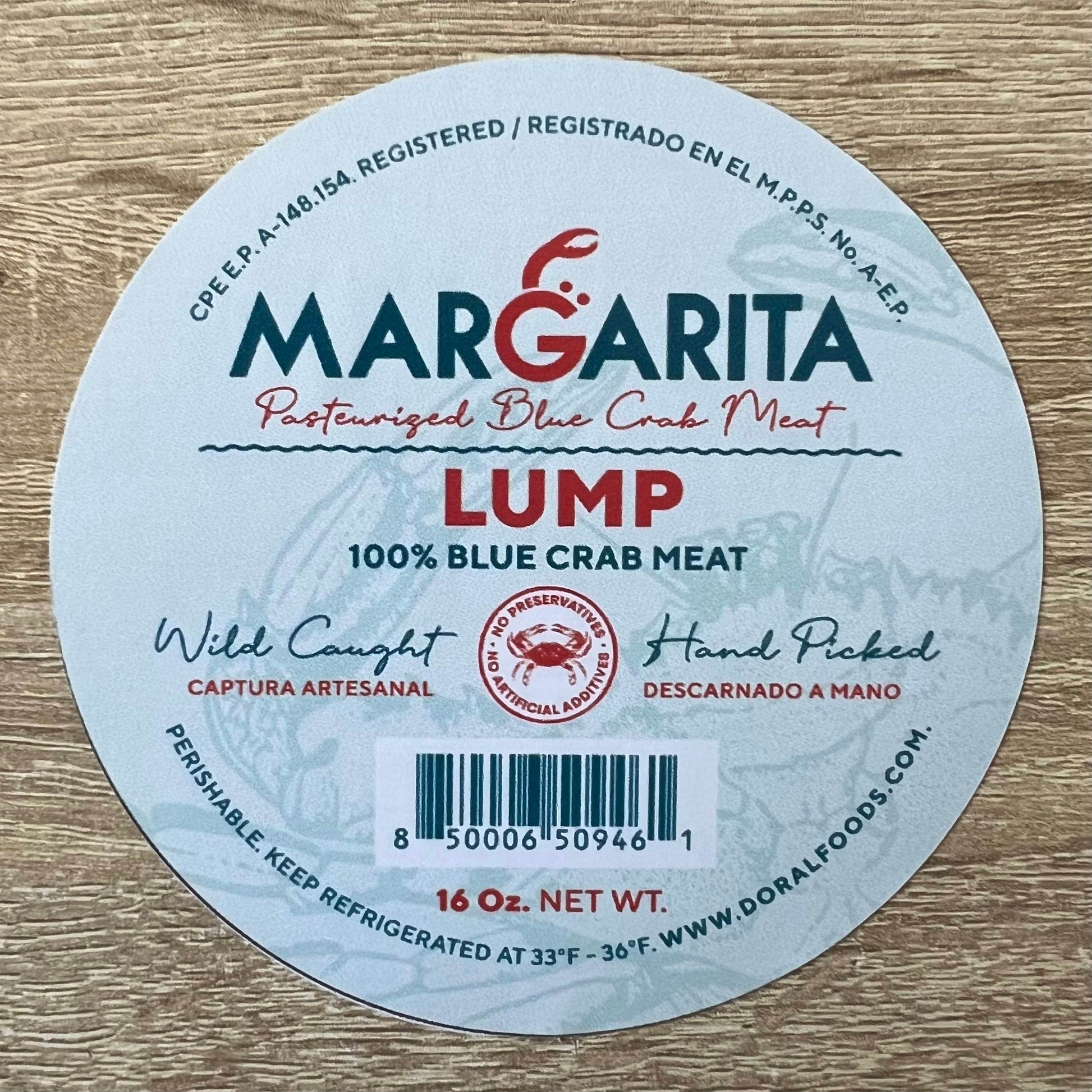 Lump de Cangrejo Azul, precio por 454 gramos. - Agua Salada Online